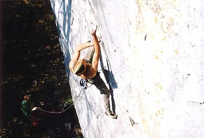 Alessandro Lamberti - Alessandro Jolly Lamberti climbing Bain de Sang 9a at Saint Loup, Switzerland