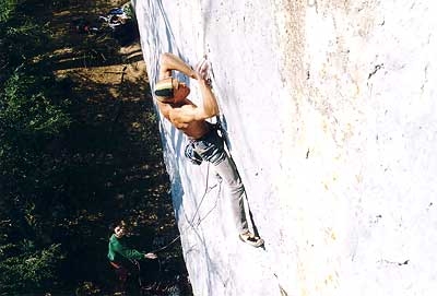 Alessandro Lamberti - Alessandro Jolly Lamberti climbing Bain de Sang 9a at Saint Loup, Switzerland