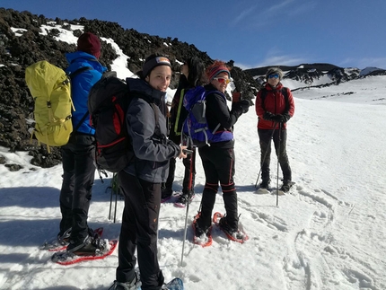 Etna - 2018: con il Diabete, gli sci e le ciaspe alle Porte degli Inferi - In escursione con le ciaspole il primo giorno