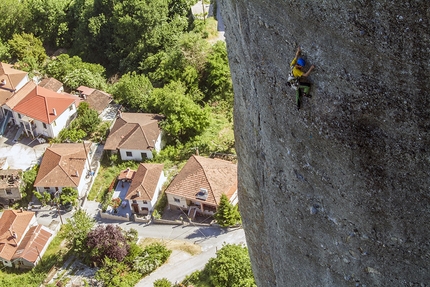 Meteora Grecia - Arrampicata a Meteora in Grecia: durante la prima libera di Heureka (160m, 8+)