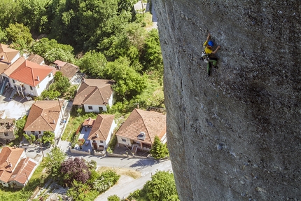 Meteora Grecia - Arrampicata a Meteora in Grecia: durante la prima libera di Heureka (160m, 8+)