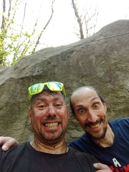 Melloblocco In Tour 2018, Cresciano, Lugano - Melloblocco In Tour at Cresciano and Lugano: Jimmi Palermo and Simone Pedeferri, cleaning the boulder problems