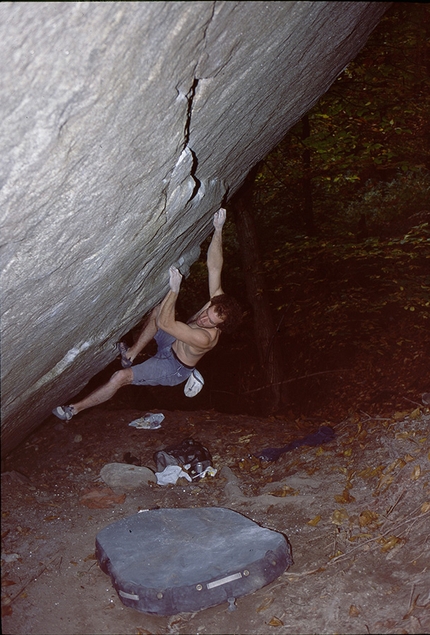 Fred Nicole Dreamtime Cresciano - Fred Nicole making the first ascent of Dreamtime at Cresciano