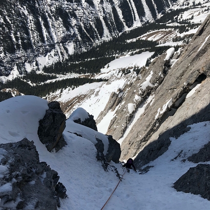 Brette Harrington, Rose Pearson, Life Compass, Mount Blane, Canada - Brette Harrington and Rose Pearson making the first ascent of Life Compass, Mount Blane, Canada 