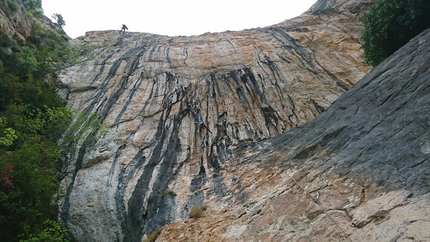 Klemen Bečan, Drašnice, Croazia - Klemen Bečan apre Roctrip (8c+, 220 m) a Drašnice in Croazia