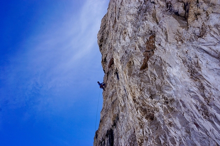 La Strada alla Cima Grande di Lavaredo ripetuta in Dolomiti da Simon Gietl, Thomas Huber e Rainer Treppte