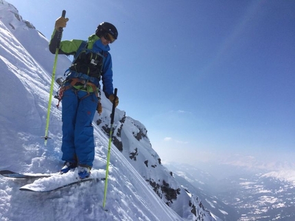 Sébastien de Sainte Marie skis steep Swiss trilogy