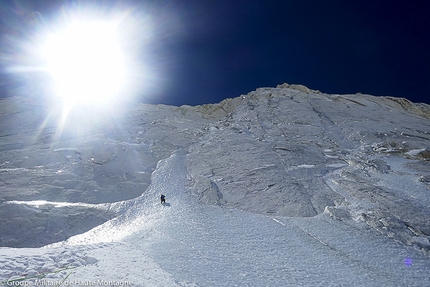 Changabang, Léo Billon, Sébastien Moatti, Sébastien Ratel - The Shining Mountain: Léo Billon, Sébastien Moatti and Sébastien Ratel climbing towards the summit of Changabang via the North Face