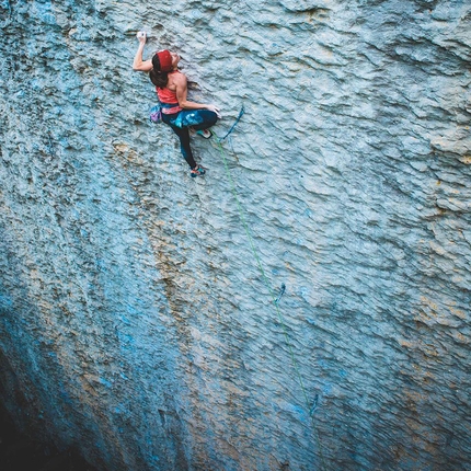 Barbara Zangerl sends Speed Intégrale at Voralpsee, her first 9a