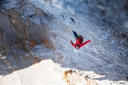 Simon Gietl, Heiligkreuzkofel, Dolomites - Simon Gietl climbing Stigmata, established with on Heiligkreuzkofel in the Dolomites