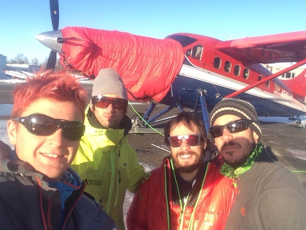 Alaska Revelation Mountains, Thomas Auvaro, Jeremy Fino, Matthieu Rideau, Antoine Rolle - French alpinists Thomas Auvaro, Matthieu Rideau, Antoine Rolle and Jeremy Fino in Alaska