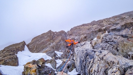 Grünhorn direttissima climbed by Dani Arnold and Stephan Ruoss in Bernese Oberland