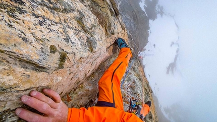 Gross Grünhorn, Switzerland, Dani Arnold, Stephan Ruoss - Dani Arnold making the first ascent of Exile on Main Street, Gross Grünhorn 4044m, Switzerland (Dani Arnold, Stephan Ruoss 12/05/2018)