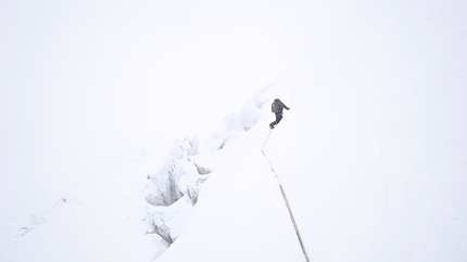 Shishapangma Expedition 2018, Luka Lindič, Ines Papert - Shishapangma Expedition 2018: most of the descent from Nyanang Ri was done in poor visibility and snowfall.