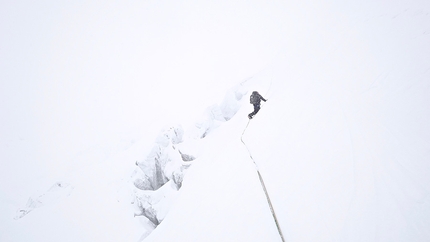Shishapangma Expedition 2018, Luka Lindič, Ines Papert - Shishapangma Expedition 2018: most of the descent from Nyanang Ri was done in poor visibility and snowfall.