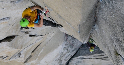 Alex Honnold, Tommy Caldwell, The Nose, El Capitan, Yosemite - Alex Honnold e Tommy Caldwell durante la salita di The Nose su El Capitan in Yosemite il 30/05/2018 quando hanno stabilito un nuovo record di velocità, salendo la via in 2:10:15.