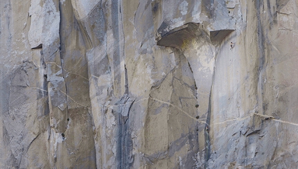 Alex Honnold, Tommy Caldwell, The Nose, El Capitan, Yosemite - The Nose El Capitan: Alex Honnold leads out The Great Roof while Tommy Caldwell jumars below during their record-breaking speed ascent on 06/06/2018