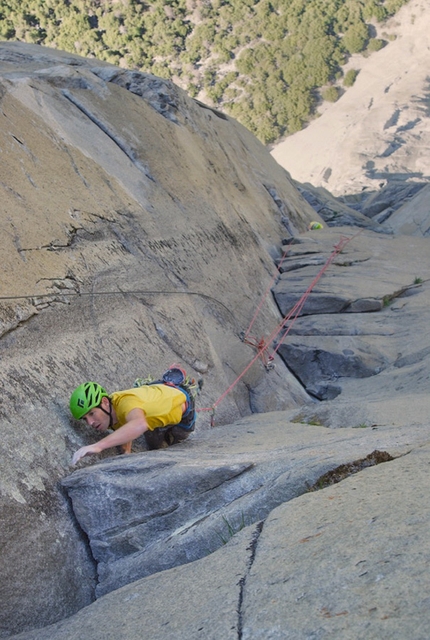 Alex Honnold, Tommy Caldwell, The Nose, El Capitan, Yosemite - Alex Honnold sale The Nose su El Capitan durante il record di velocità del 30/05/2018 con Tommy Caldwell