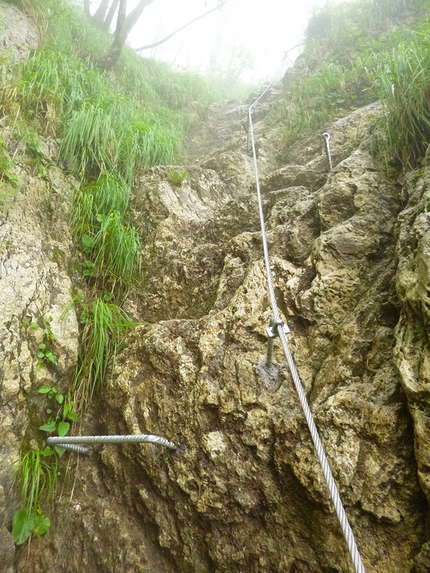  Via Ferrata del Procinto, Alpi Apuane - La parte finale prima dell'uscita della  Via Ferrata del Procinto, Alpi Apuane