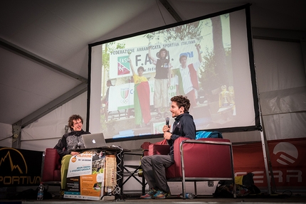 GraMitico 2018, Valle di Daone - GraMitico 2018 in Valle di Daone: Adam Ondra e Stefano Ghisolfi, sul podio da giovani, insieme a Marcello Bombardi