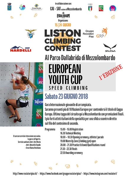 Liston Climbing Contest 2018, la festa dell'arrampicata a Mezzolombardo