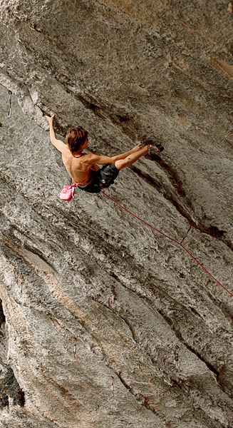 Arco Rock Legends 2010 - Enzo Oddo - nominated for the Salewa Rock Award 2010, here climbing  Abysse 9a at the Gorges du Loup, France