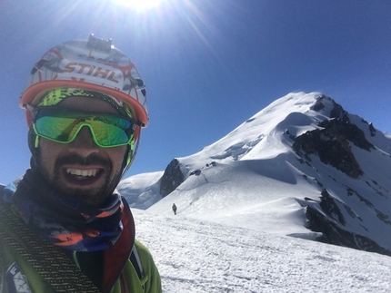 Innominata Ridge, Mont Blanc, Denis Trento, Robert Antonioli - Innominata Ridge: Robert Antonioli making a fast ascent of Mont Blanc on 28/06/2018 with Denis Trento