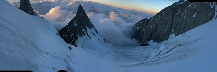 Innominata Ridge, Mont Blanc, Denis Trento, Robert Antonioli - Innominata Ridge: Denis Trento, Robert Antonioli making their fast ascent on 28/06/2018
