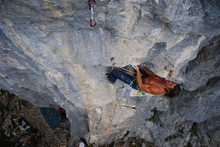 Arrampicarnia 2018, Cjanevate 150, Alpi Carniche - Arrampicarnia: Ranner Reinhard in arrampicata nella falesia Anno Schnee