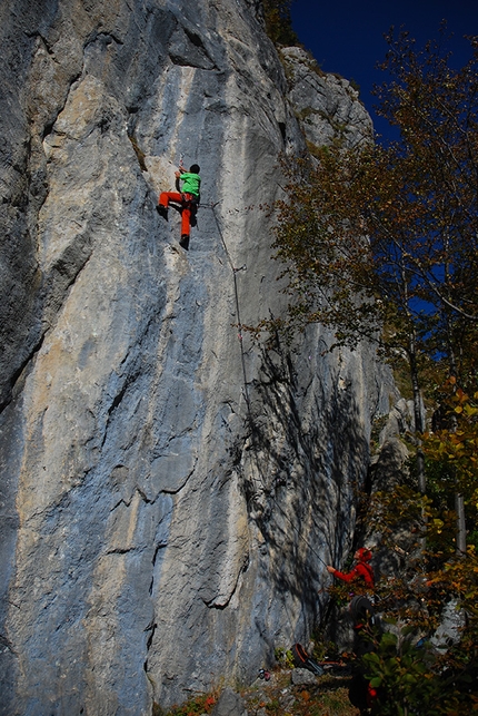 Arrampicarnia 2018, Cjanevate 150, Alpi Carniche - Arrampicarnia: Mirco Di Ronco in arrampicata alla paretina SPQR, Pal Piccolo