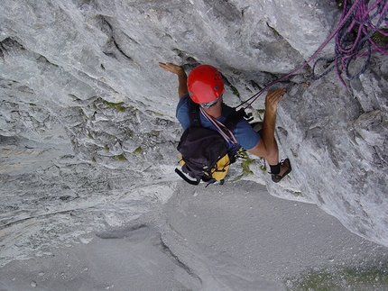 Arrampicarnia 2018, Cjanevate 150, Alpi Carniche - Arrampicarnia: Roland Prantner sale Nouvelle Sensation, parete Sud del Cjanevate