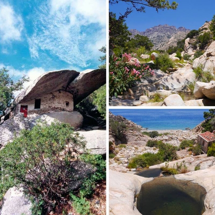 Ikaria Island, Greece, climbing - Ikaria Island: the little church Moni Theoktisti and a nice isolated beach near Trapalu