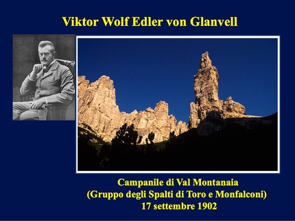 L'Alba dei Senza Guida, Paolo Ascenzi, Alessandro Gogna  - Viktor Wolf Edler von Glanvell: Campanile di Val Montanaia (Gruppo degli Spalti di Toro e Monfalconi) 17/09/1902