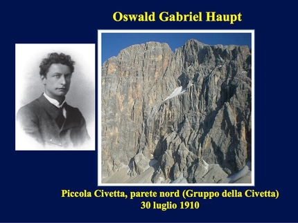 L'Alba dei Senza Guida, Paolo Ascenzi, Alessandro Gogna  - Oswald Gabriel Haupt, Piccola Civetta, parete nord (Gruppo della Civetta) 30/07/1910