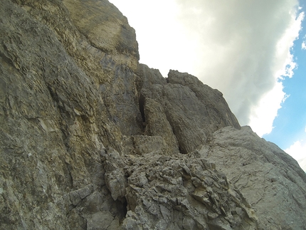 Antelao, Dolomiti, Via Mamabi, Enrico Paganin - Via Mamabi, Antelao, Dolomiti: i camini d'uscita finali