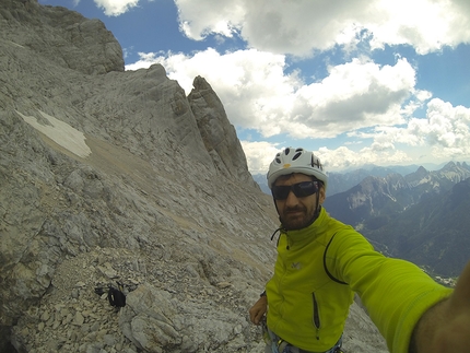 Antelao, Dolomiti, Via Mamabi, Enrico Paganin - Via Mamabi, Antelao, Dolomiti: sul Pian del Lenzuò