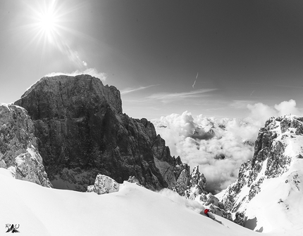 Ruggero Alberti fotografo, Dolomiti - Le Dolomiti di Ruggero Alberti: la Guida Flavio Piccini in freeride nella zona Altopiano delle Pale