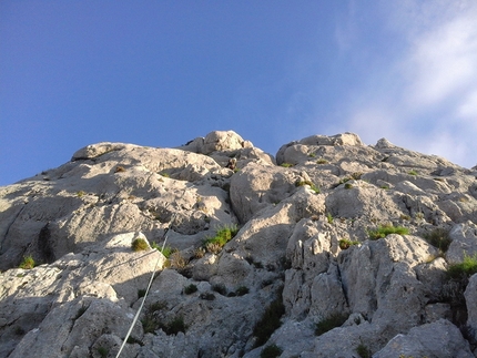 Incerto Mattino, Punta Cusidore, Sardegna, Luca Rossi - Incerto Mattino alla Punta Cusidore: Matteo in apertura lungo una bella variante