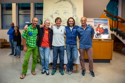 Karl Unterkircher Award 2018 - La giuria del Karl Unterkircher Award 2018: Simon Kehrer, Carlo Caccia, Hubert Moroder, Thomas Huber e Silvio Mondinelli  (presidente)