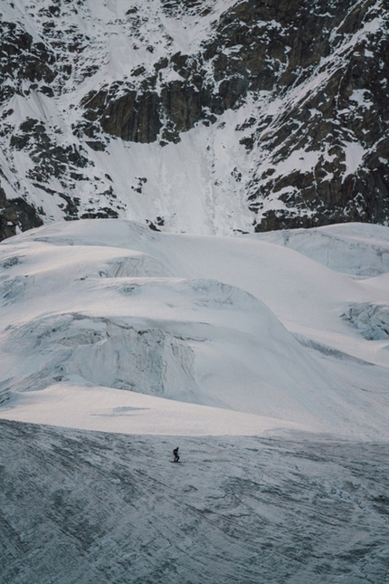 K2 Andrzej Bargiel, first ski descent - Andrzej Bargiel making the historic first ski descent of K2 on Sunday 22 July 2018