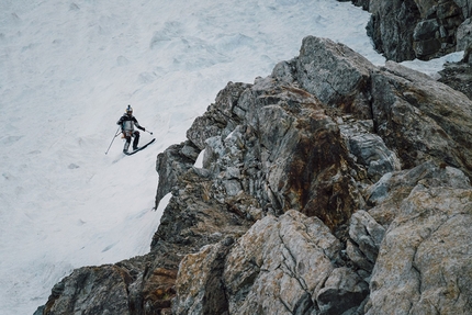 K2 Andrzej Bargiel, prima discesa con gli sci - Andrzej Bargiel durante la storica prima discesa del K2 domenica 22 luglio 2018