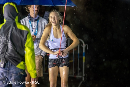 Lead World Cup 2018 Briançon - Janja Garnbret competing in the Lead World Cup 2018 at Briançon