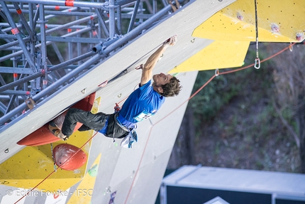 Lead World Cup 2018 Briançon - Romain Desgranges competing in the Lead World Cup 2018 at Briançon