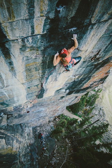 Barbara Zangerl Jacopo Larcher Canada - Barbara Zangerl making her way up The Path at Lake Louise, Canada