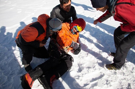 Latok I, Alexander Gukov, Sergey Glazunov - Latok I: Alexander Gukov at base camp after 6 days trapped at 6200 meters