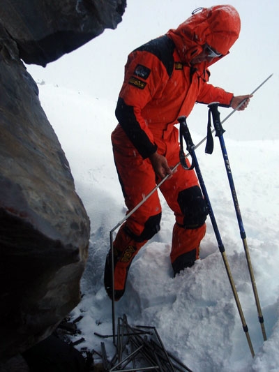 Tomaz Humar Annapurna South Face - Annapurna South Face Tomaz Humar: on the glacier