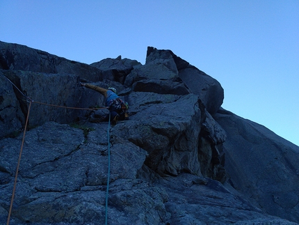 Breiflogtinden, Lofoten, Norway, Dmitrii Panov, Andrey Panov, Anar Demirov - Arctic Odyssey, Breiflogtinden East Face: making the first ascent