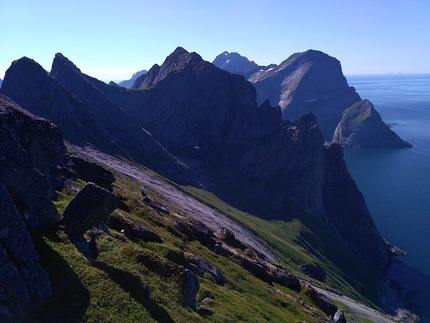 Breiflogtinden, Lofoten, Norway, Dmitrii Panov, Andrey Panov, Anar Demirov - Arctic Odyssey, Breiflogtinden East Face: heading towards the summit