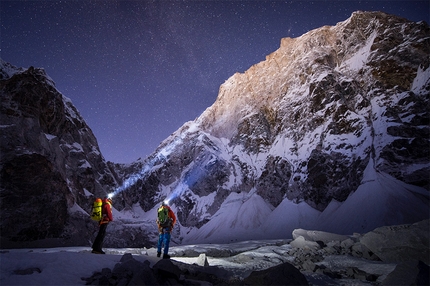 Lunag Ri, David Lama, Conrad Anker - David Lama e Conrad Anker sotto il Lunag Ri