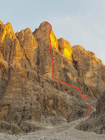 Spigolo Casanova - Marchisio, Popera, Dolomiti di Sesto, Nicola Marchisio, Christian Casanova - Lo Spigolo Casanova - Marchisio al Popera, Dolomiti (Nicola Marchisio, Christian Casanova 03/08/2018)